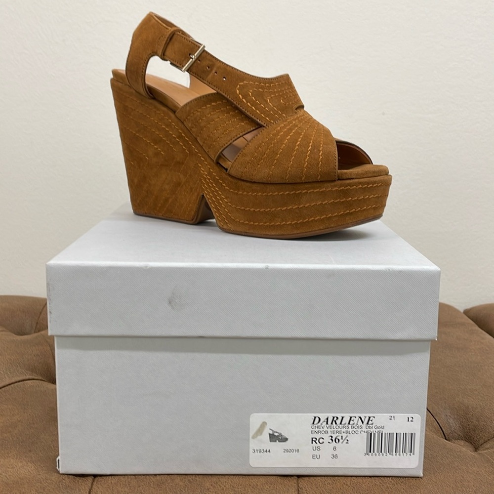 NWT Robert Clergerie Darlene Platform Suede Sandals MSRP $695